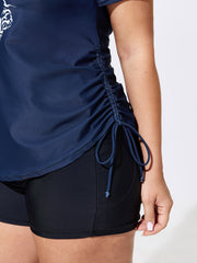 Sail Away Print Fitted Swim Top