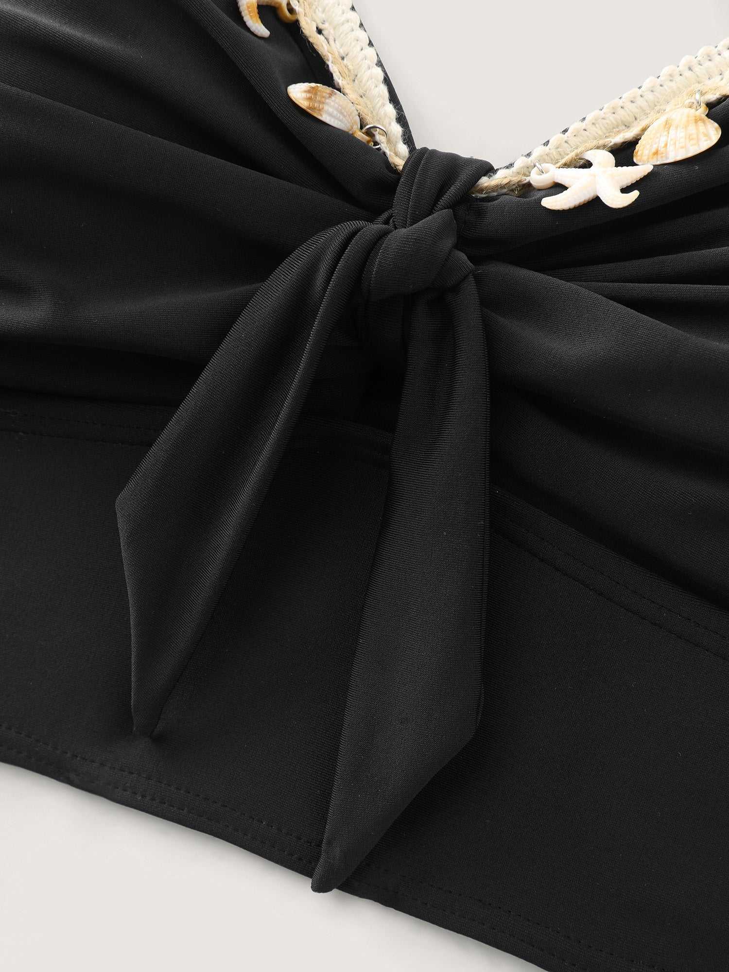 Hollowed-Out Seashell Detail Swim Top