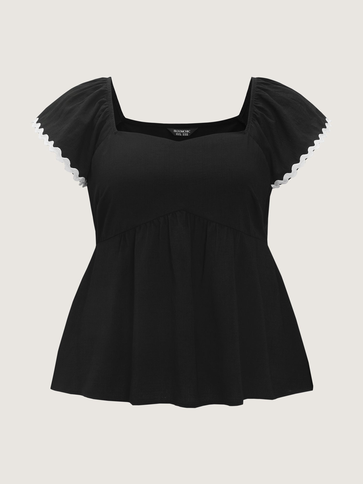 Color Contrast Fit And Flare Blouse
