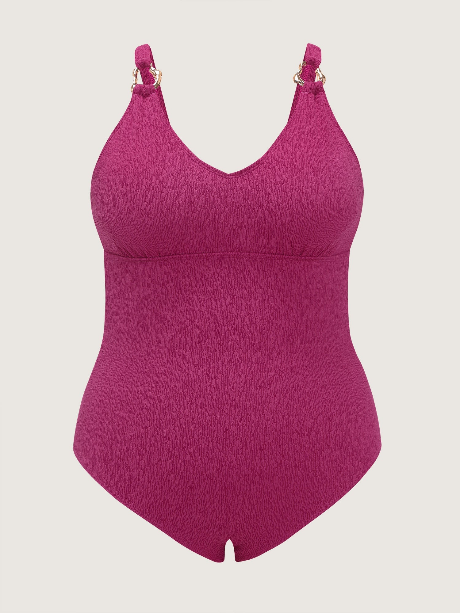 Textured Tummy-Control Supportive One-Piece Swim