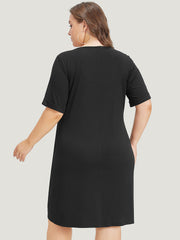 Supersoft Essentials Horoscope Print Pocket Roll Sleeve Dress