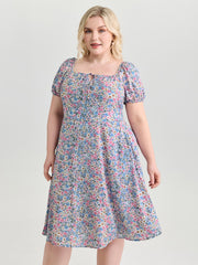 In Bloom Cinched-Waist Midi Dress