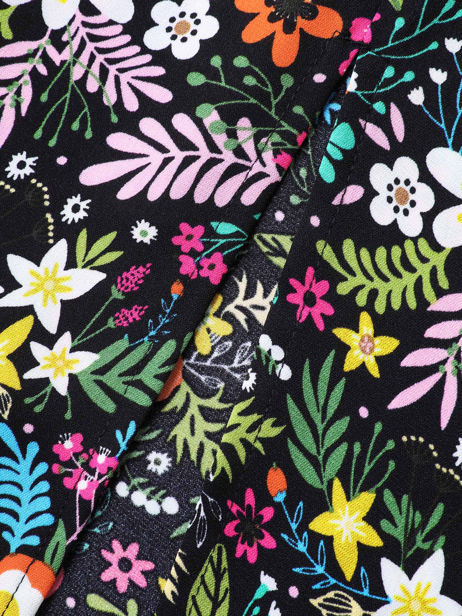Shirred Stretchy Waist Floral Maxi Dress