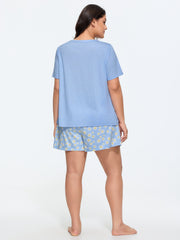 Supersoft Floral Print Color Contrast Pajama Set