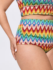 Wavy Color Textured Swim Bottoms