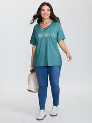 Supersoft Ocean Pattern Embroidered T-Shirt