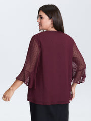 Chiffon Textured Toothpick Pleat Blouse