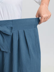 Pure Cotton Shirred Wide-Waistband Pants