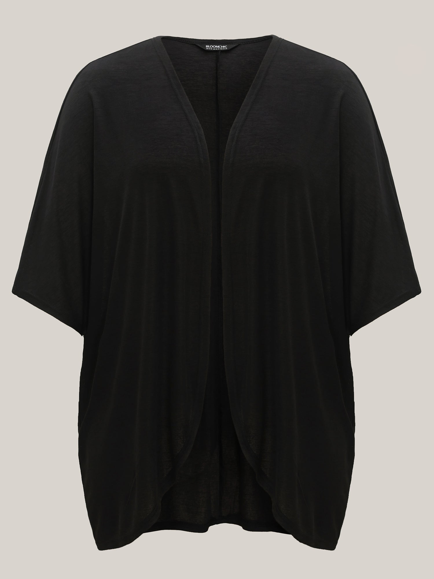 Sheer Textured Open Front Kimono