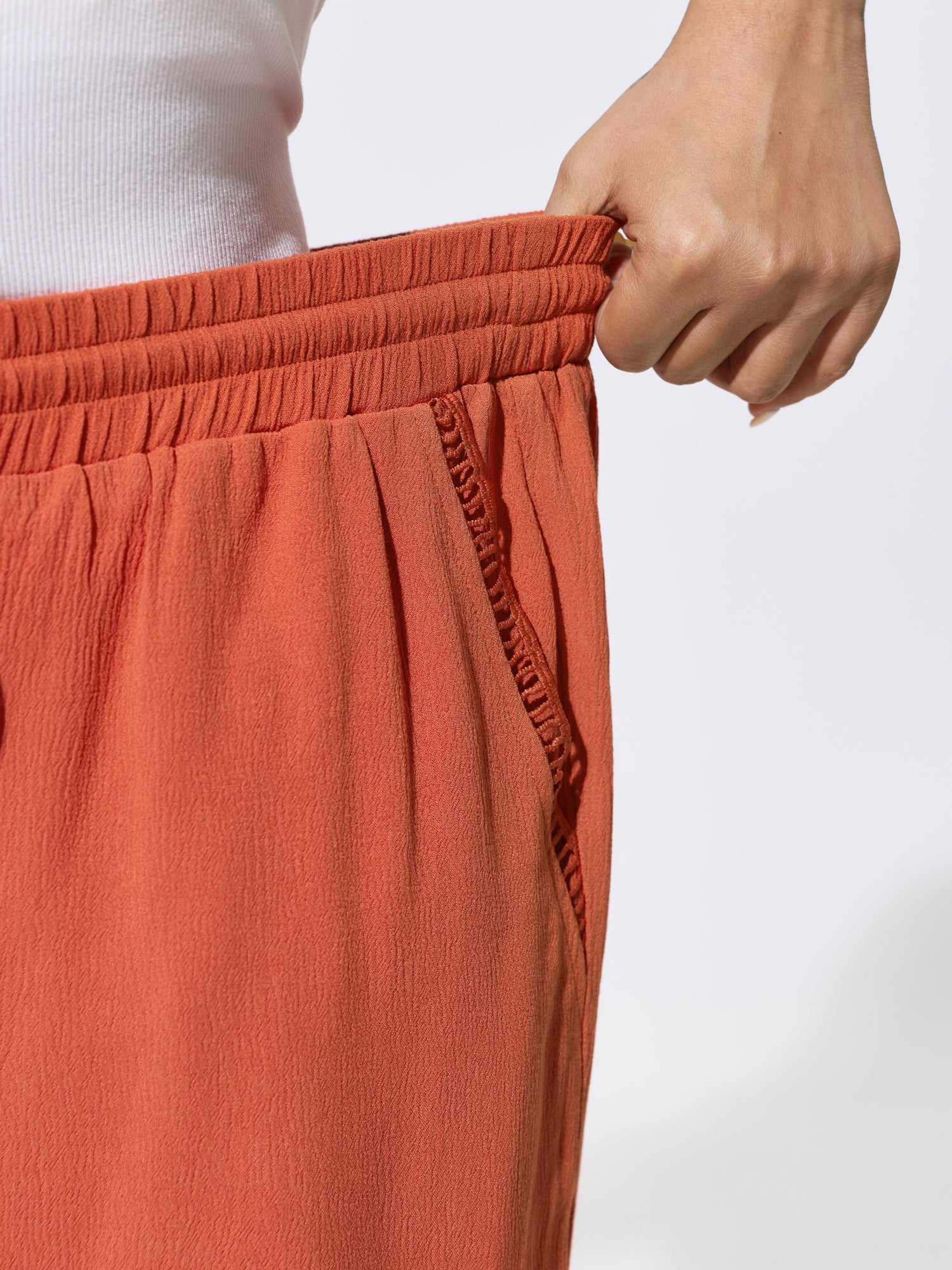 Drawstring Waist Breezy Straight-Leg Pants