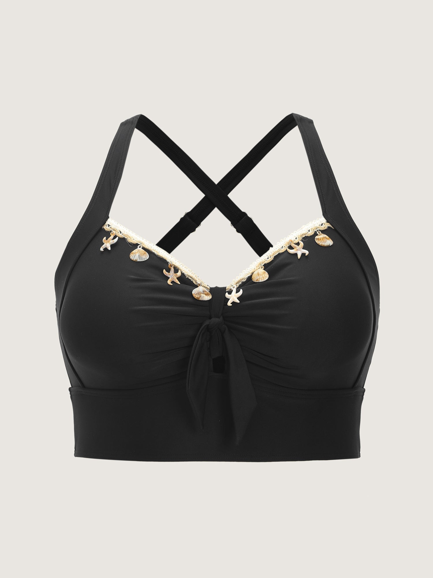 Hollowed-Out Seashell Detail Swim Top