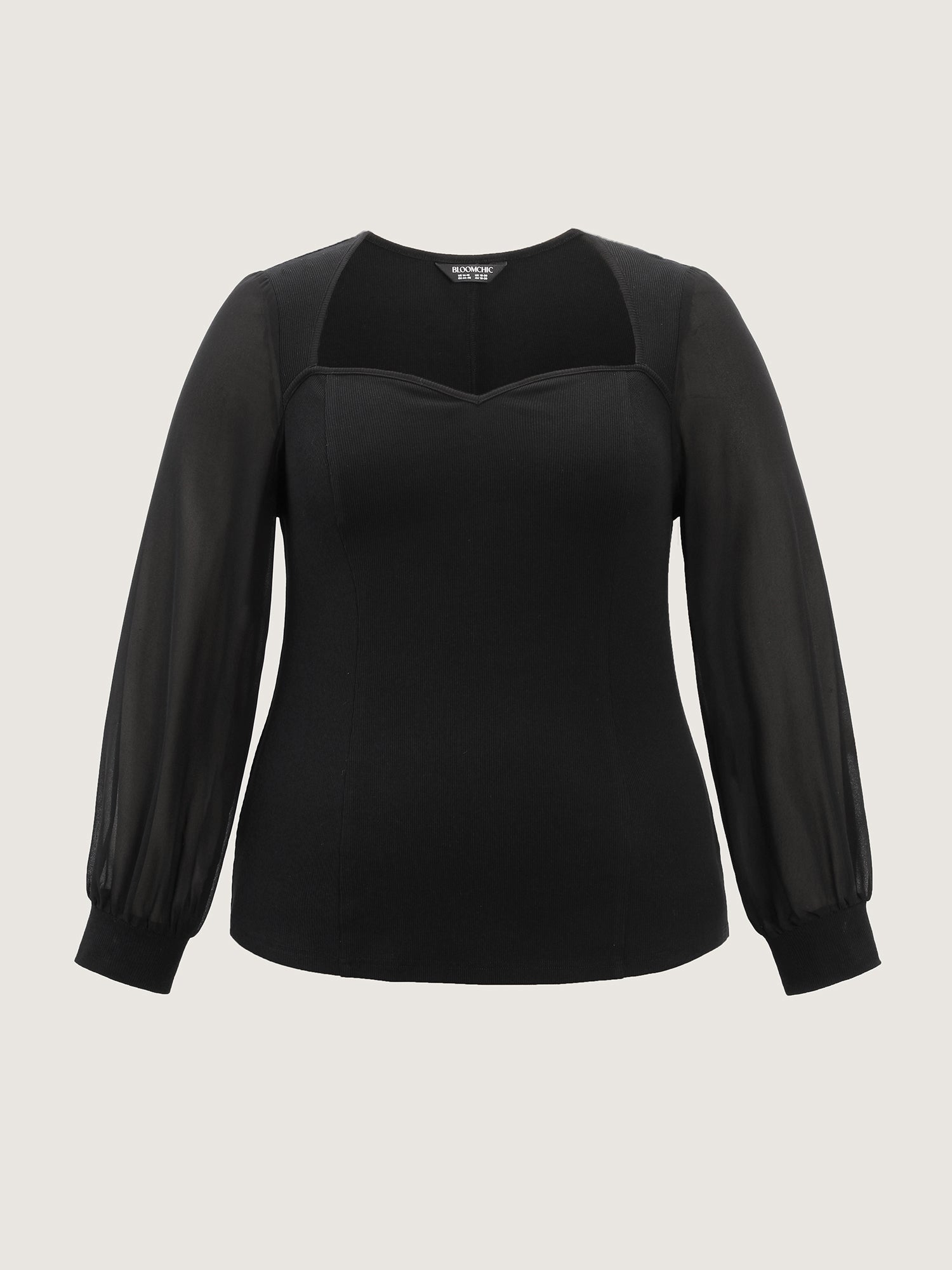 Sweetheart Neckline Cinched Waist Blouse