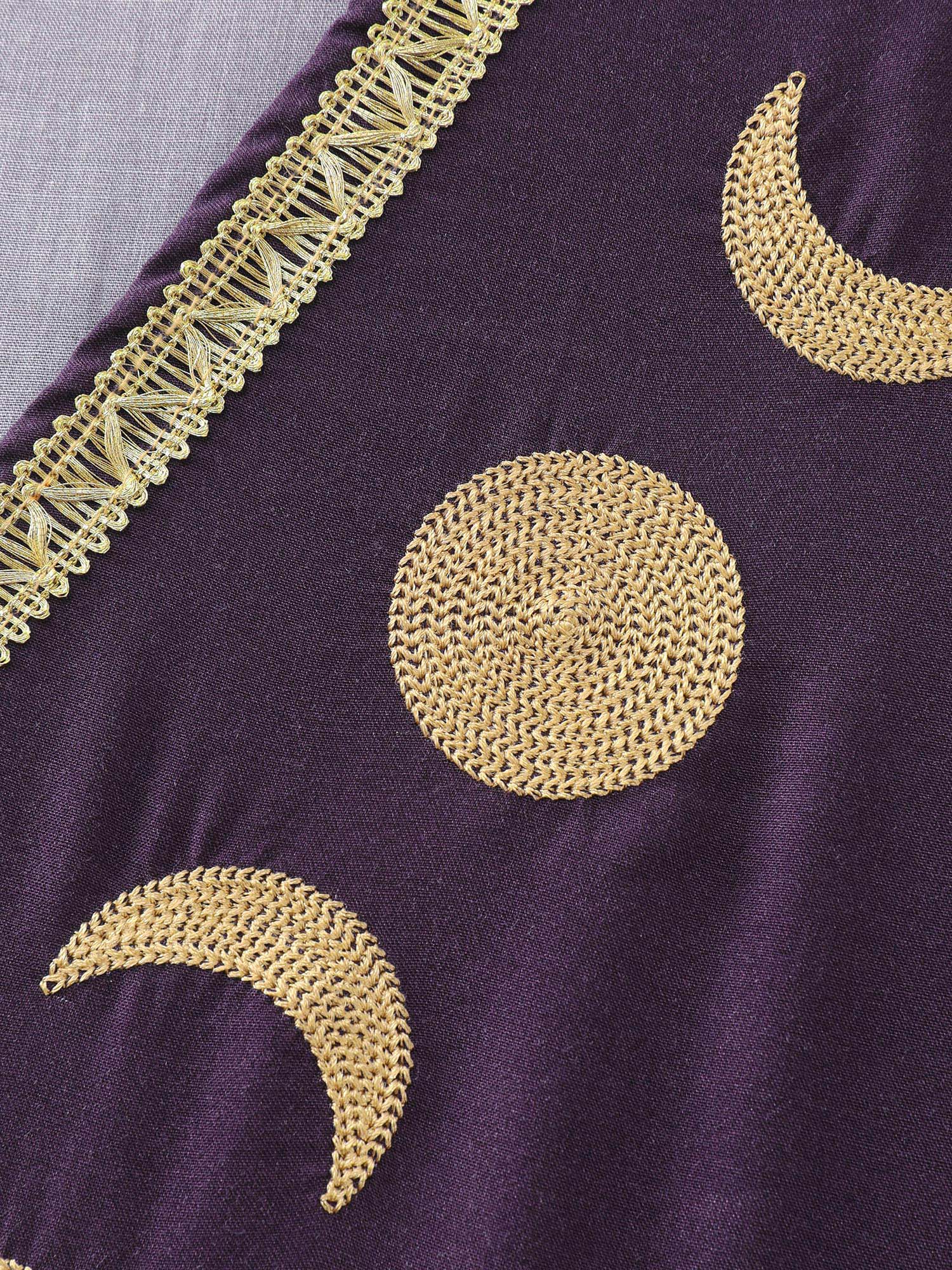 Star Moon Print Color Contrast Maxi Dress