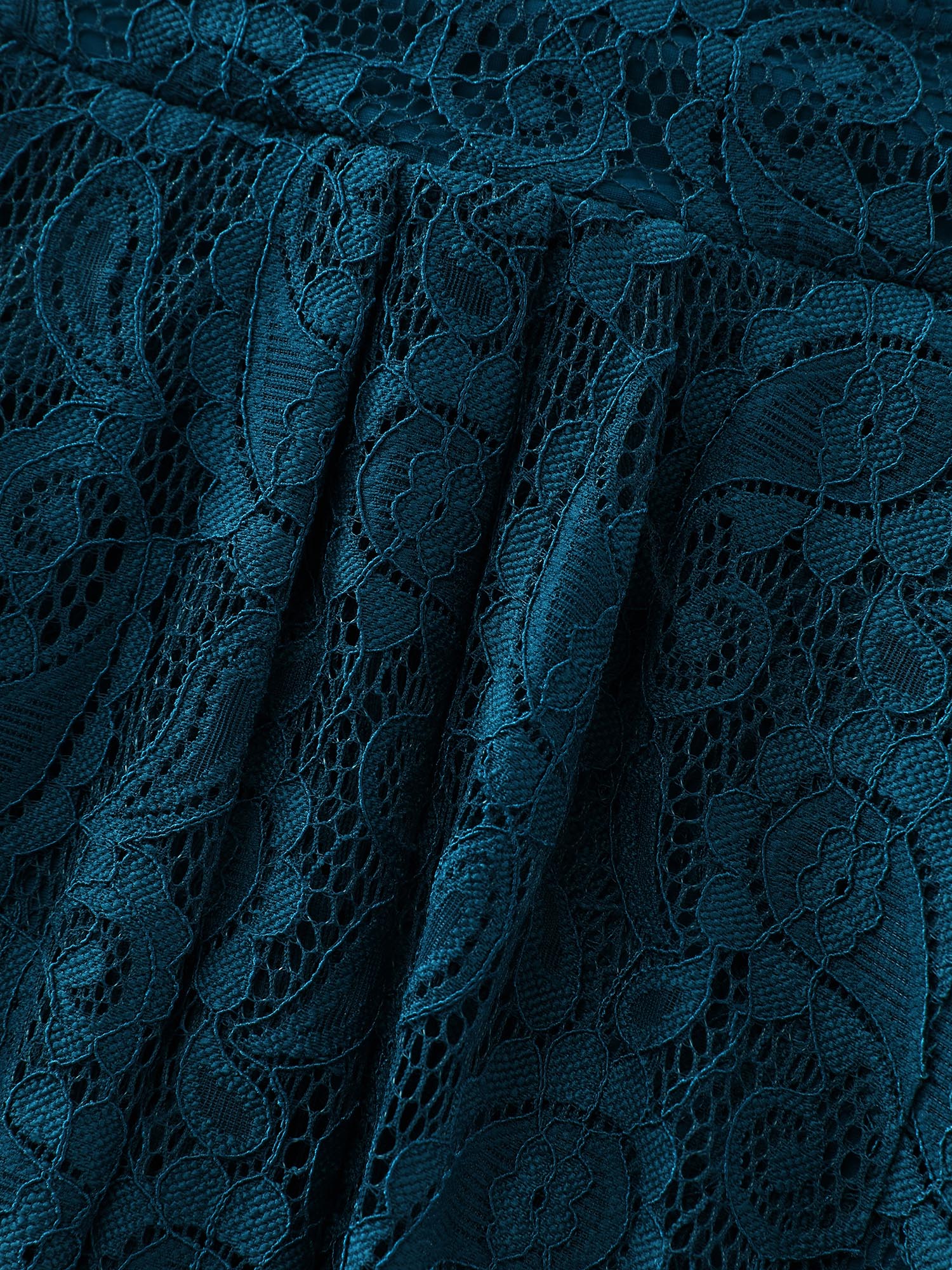 Lace Curvy Hem Fit And Flare Swim Dress