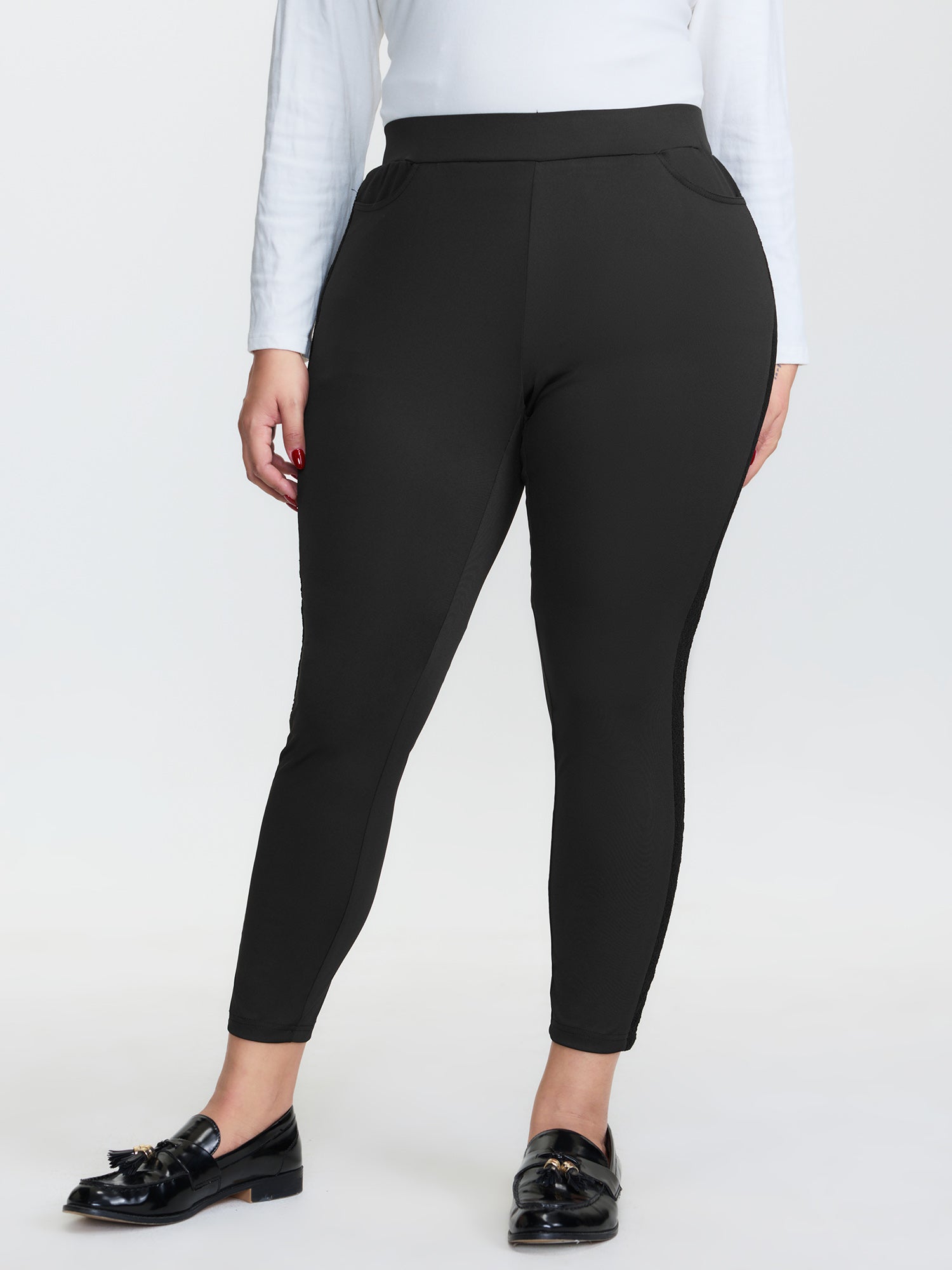 Stretchy Waistband Skinny-Fit Pants