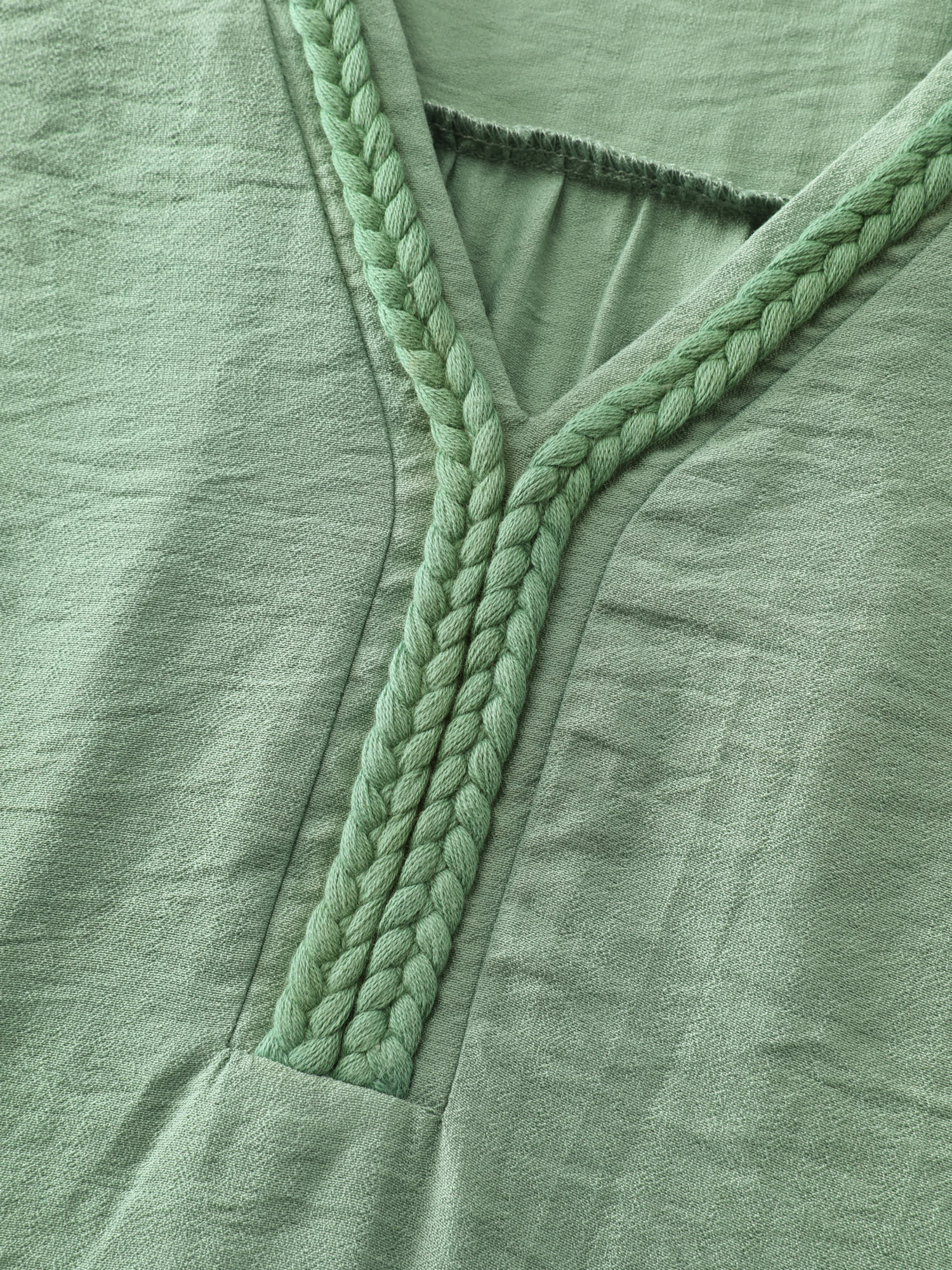 Supersoft Contrast Webbing V-Neck Blouse