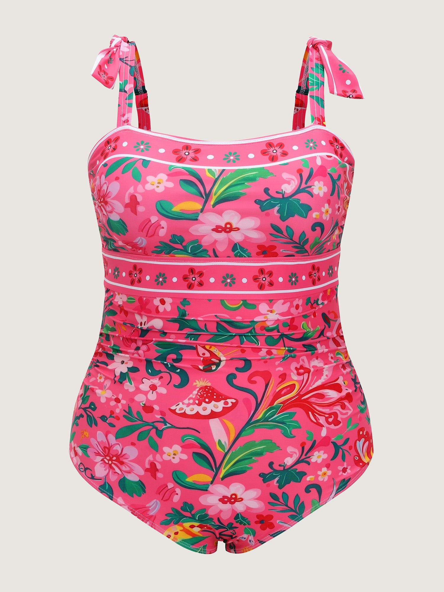Sheer Sarong Set Flora Print One-Piece Swim