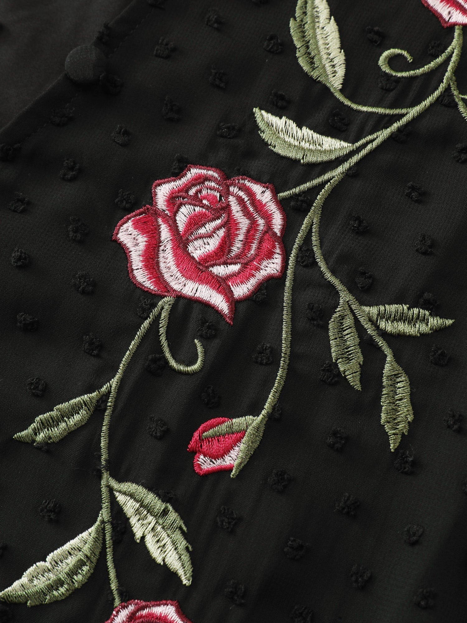 Rose Embroidered Textured Sheer Blouse