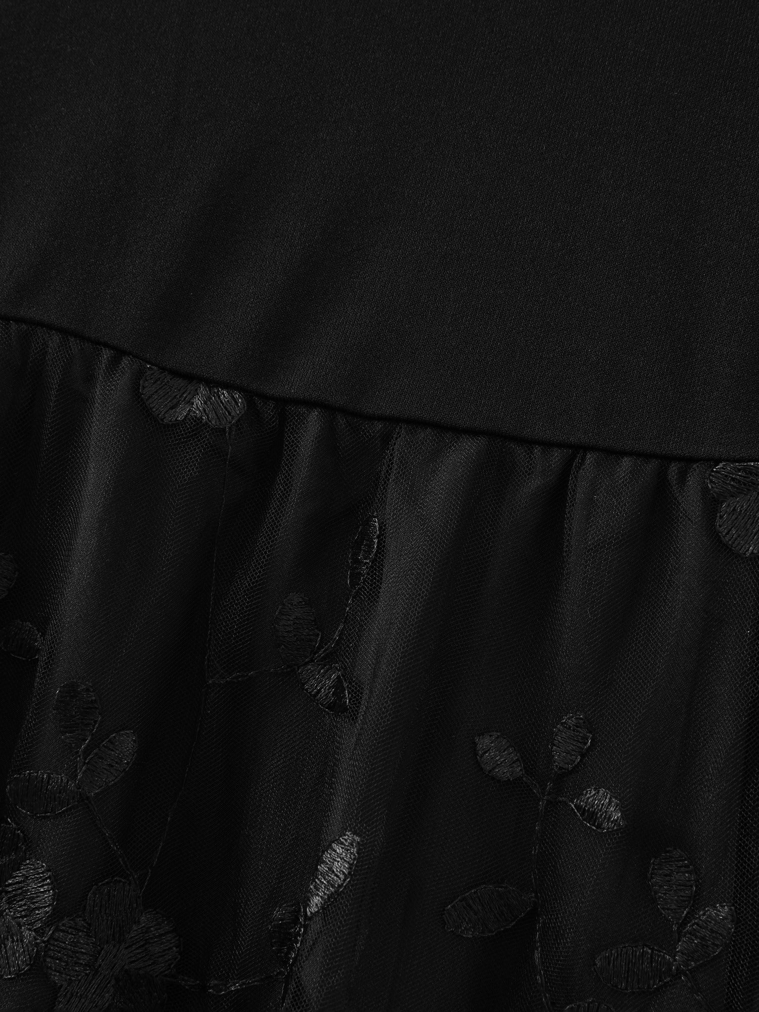 Floral Embroidered Mesh Square Neck Cami Midi Dress