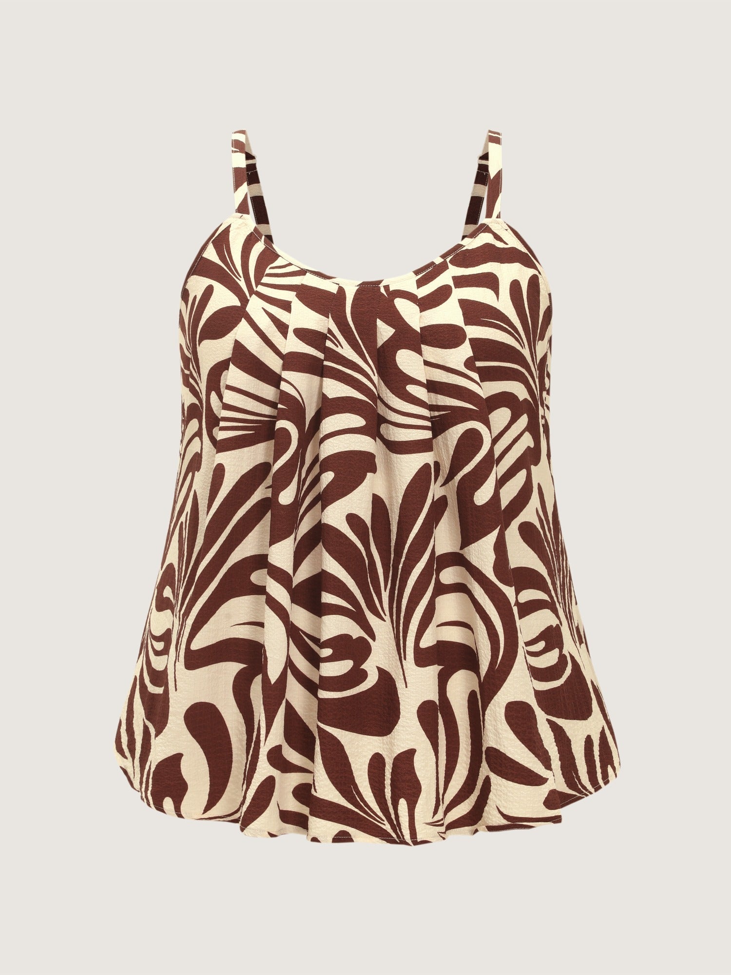 Abstract Print Pleated Tank Top