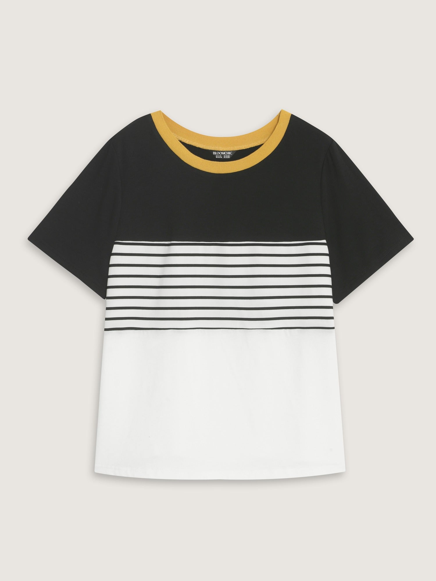 Supersoft Stretchy Striped Color Contrast T-Shirt