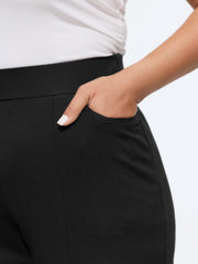 Stretchy Waist Flared High-Rise Pants