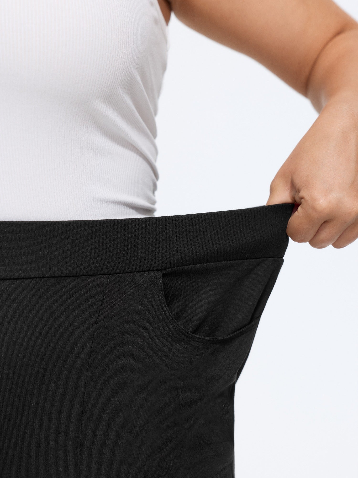 Stretchy Waist Flared High-Rise Pants