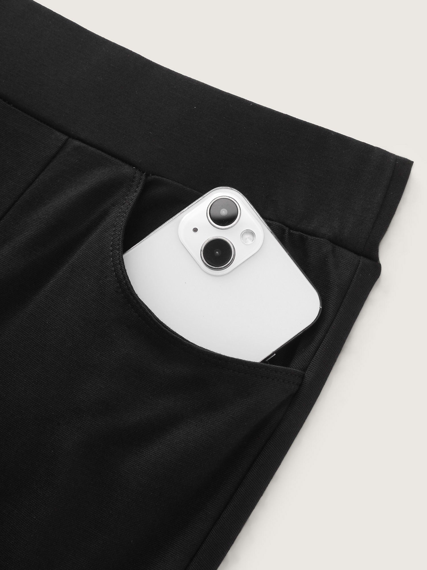 Stretchy Waist Flared High-Rise Pants