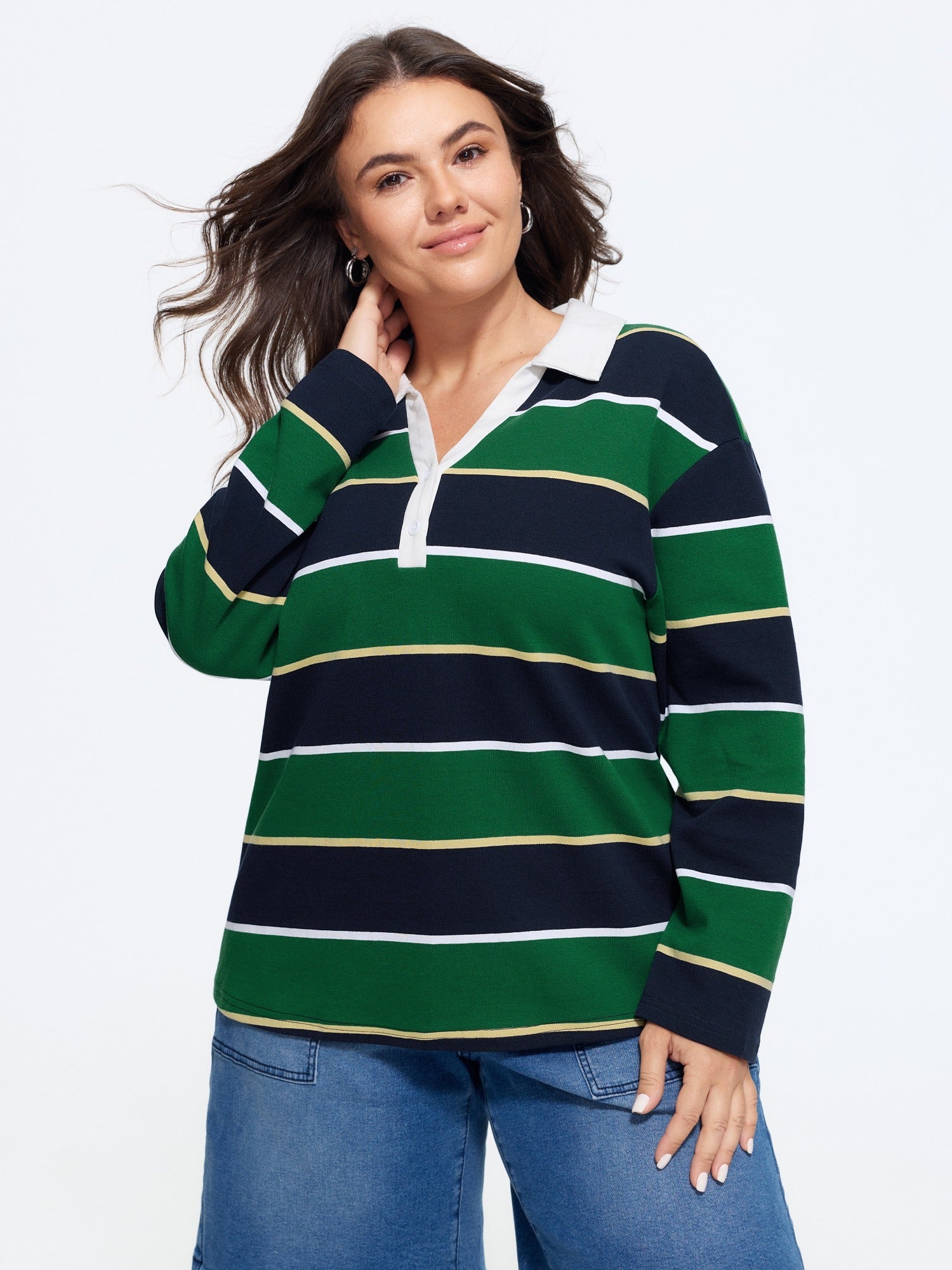 2 In 1 Retro Striped Color Contrast Sweatshirt