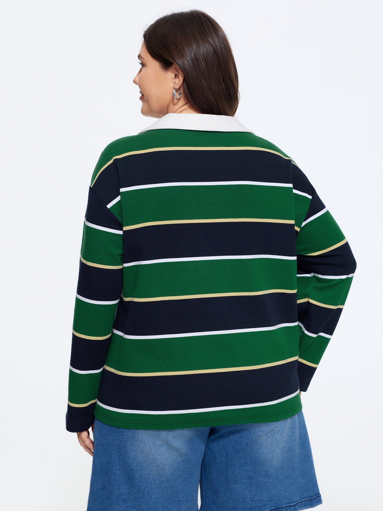 2 In 1 Retro Striped Color Contrast Sweatshirt