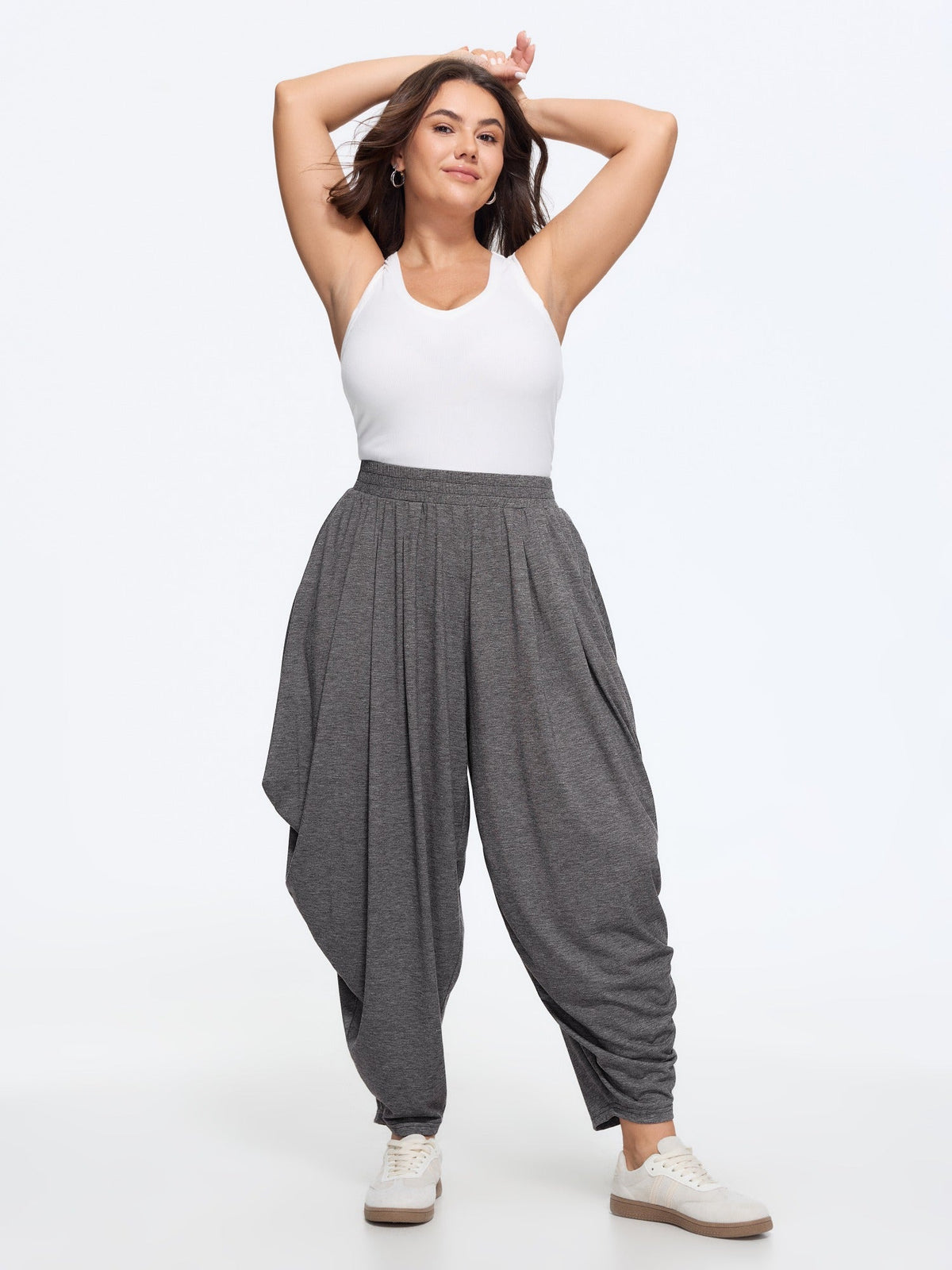 Supersoft Heather Loose Drape Harem Jogger Pants