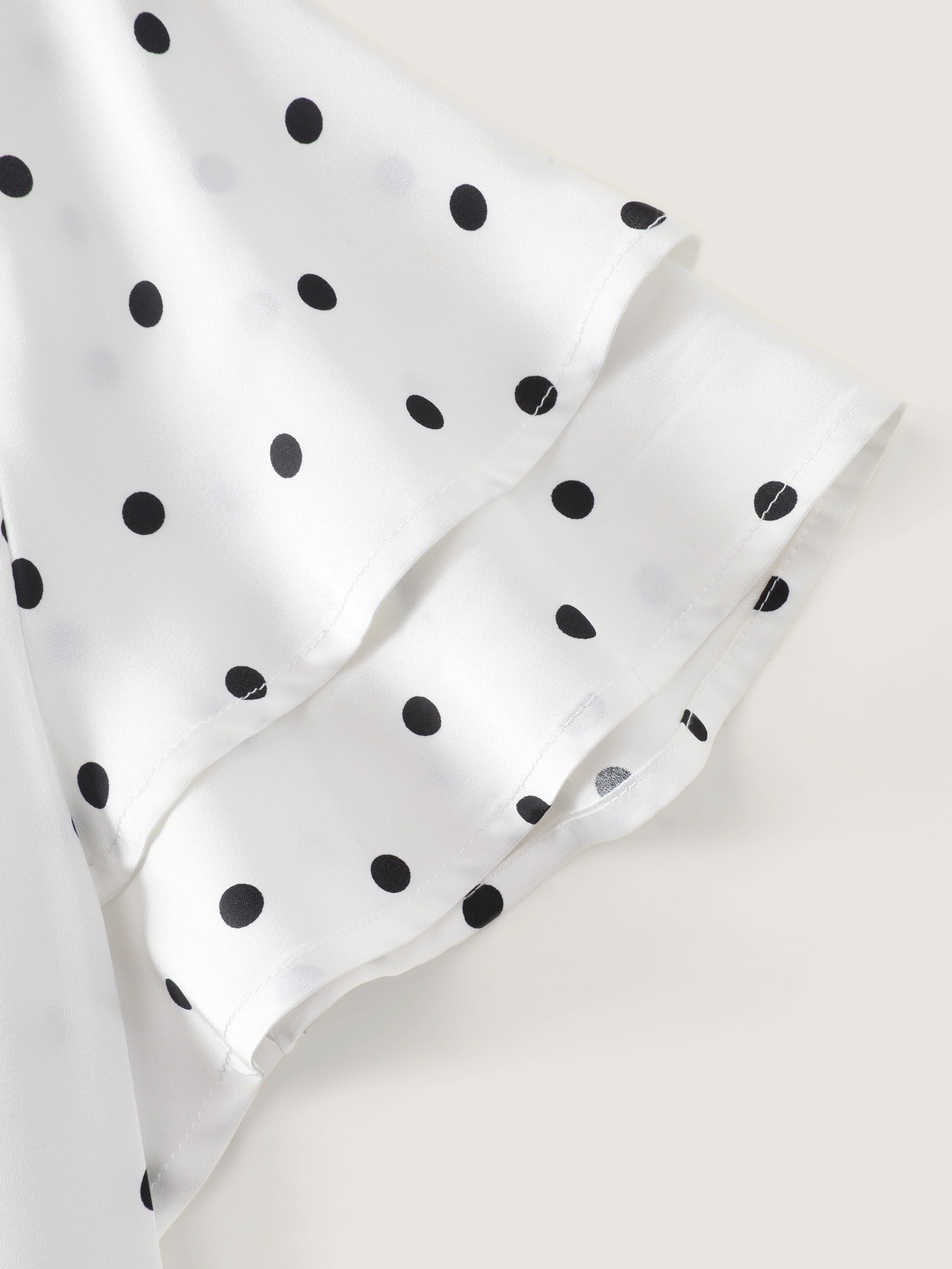 Polka Dot Print Bow Tie Button Midi Dress