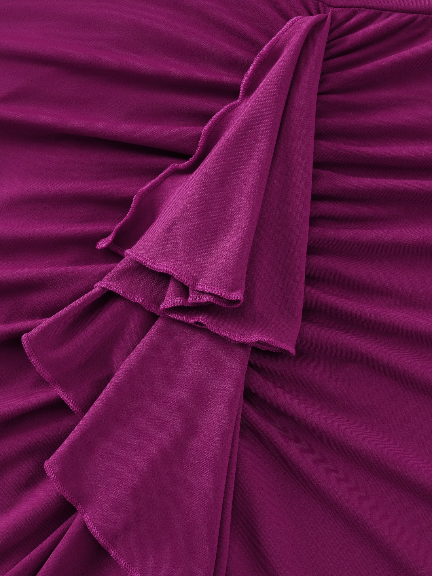 Surplice Neck Side Ruched Slit Bodycon Midi Dress