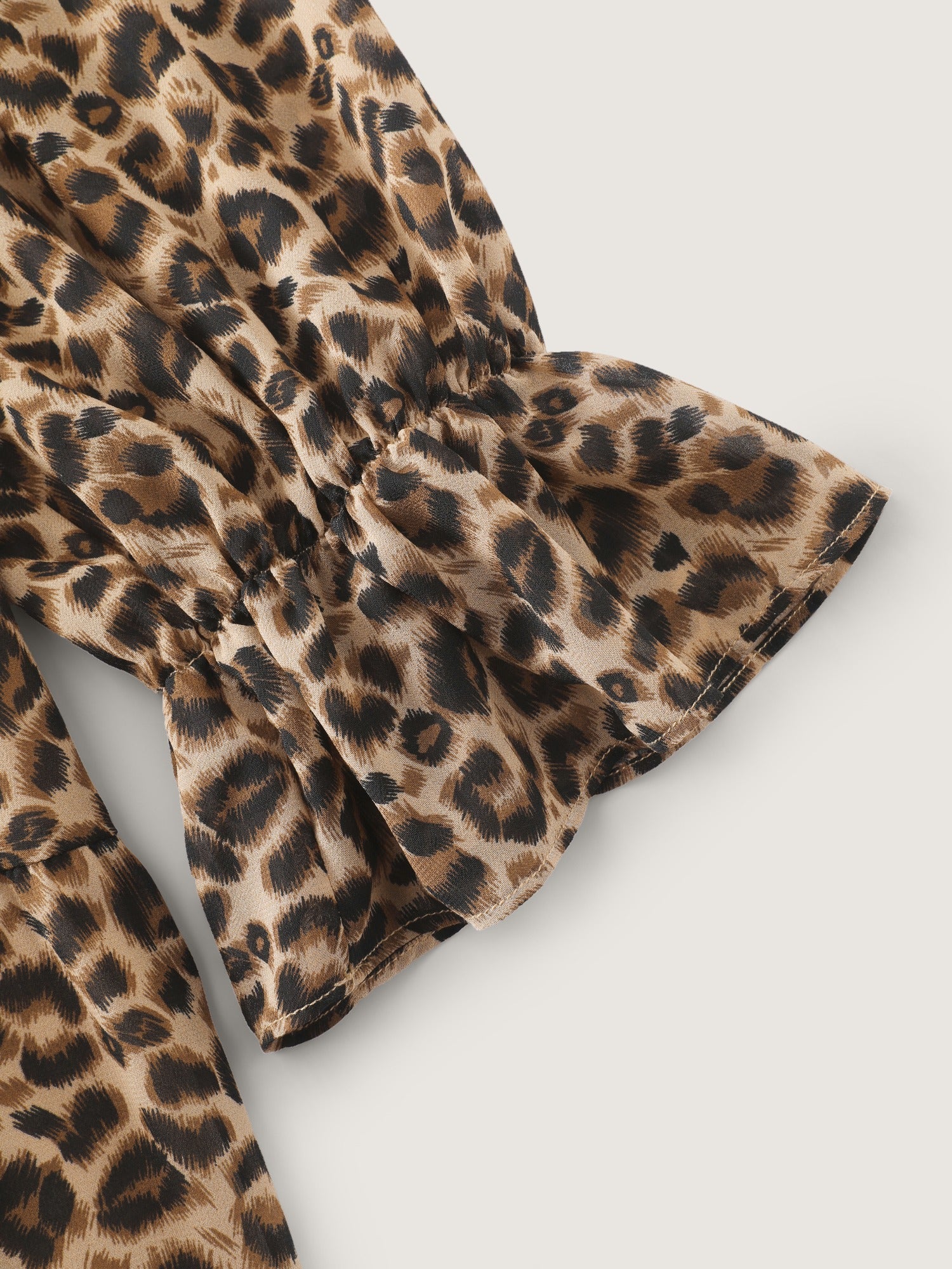 Leopard Print Tiered Ruffle Chiffon Mini Dress