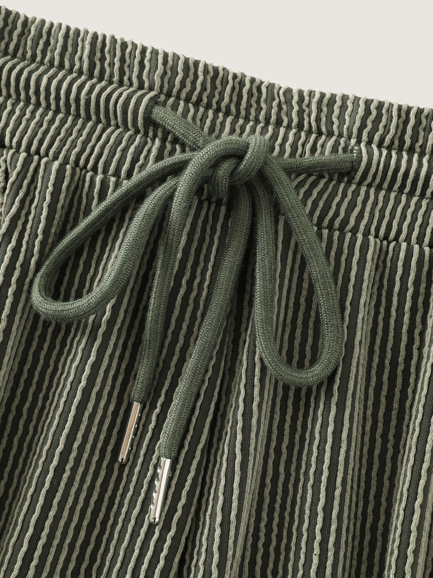 Textured Drawstring Pocket Wide Leg Pants