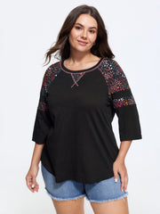 Cotton Floral Print Shoulder Detail T-Shirt