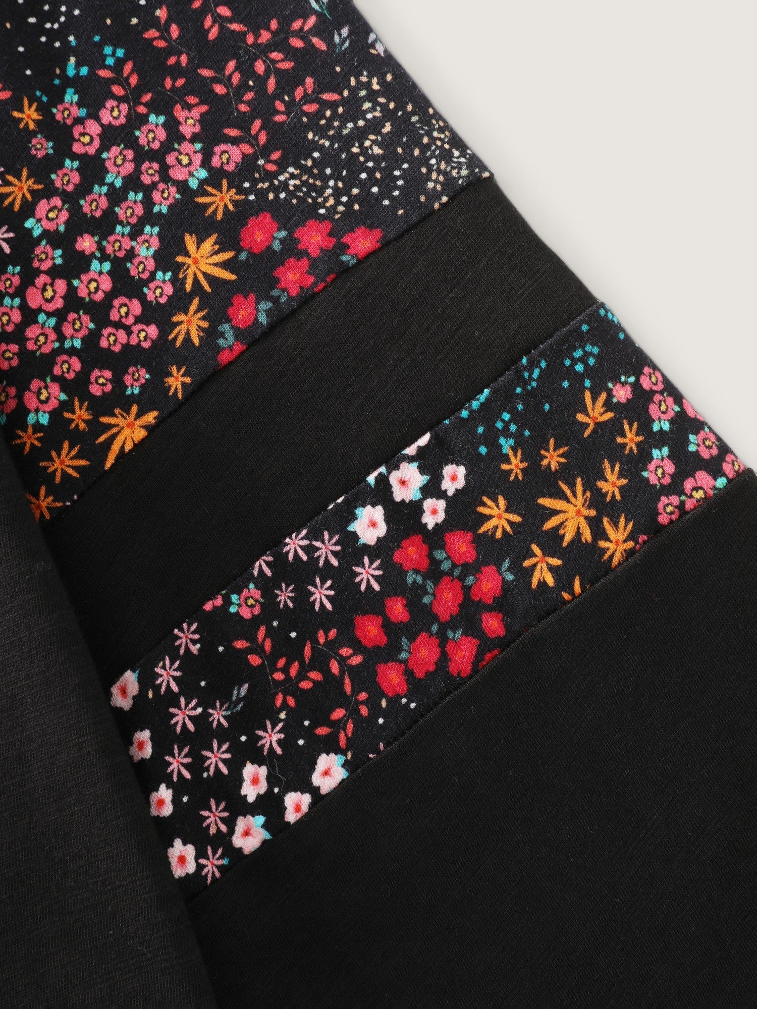 Cotton Floral Print Shoulder Detail T-Shirt