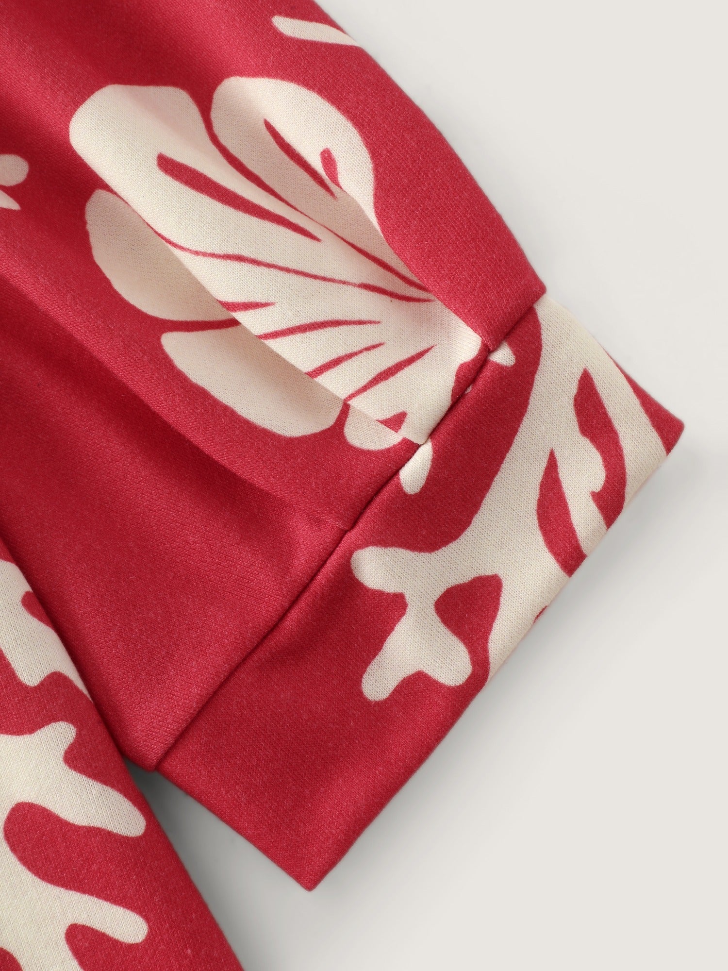 Coral Shell Print Drawstring Hooded Sweatshirt