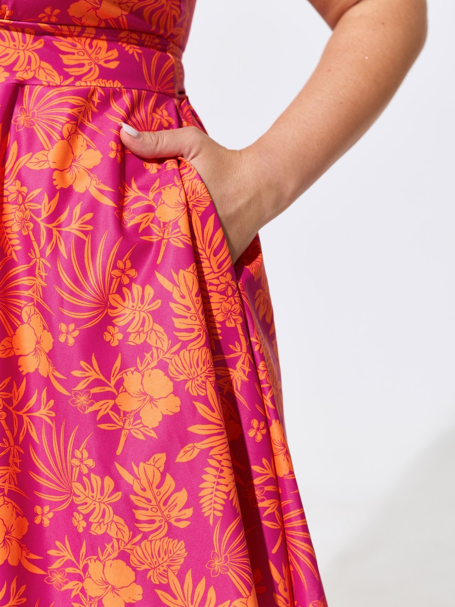 Floral Print Embroidered Swim Dress
