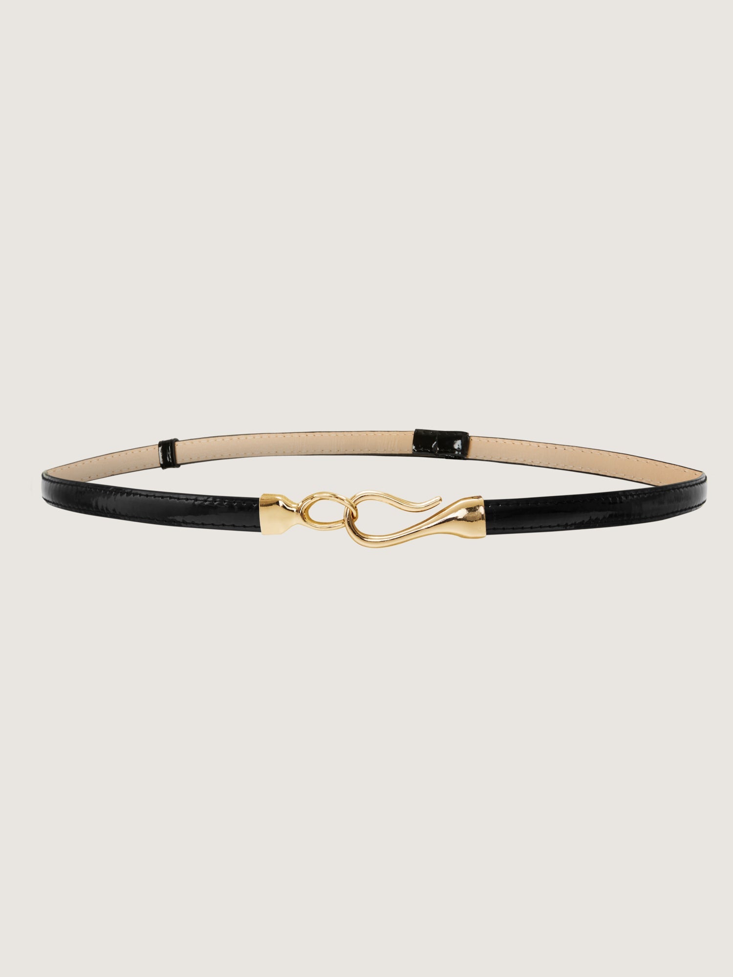 Glossy Gold Buckle Wide Extended Belt