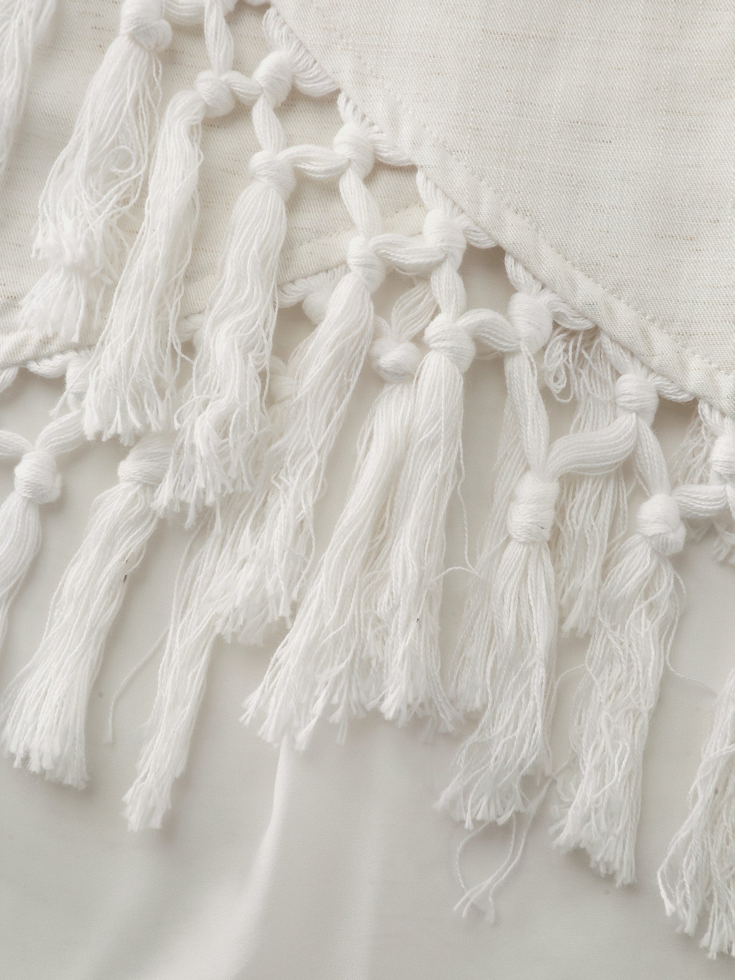 Linen Wrap Fringe Hem Maxi Skirt