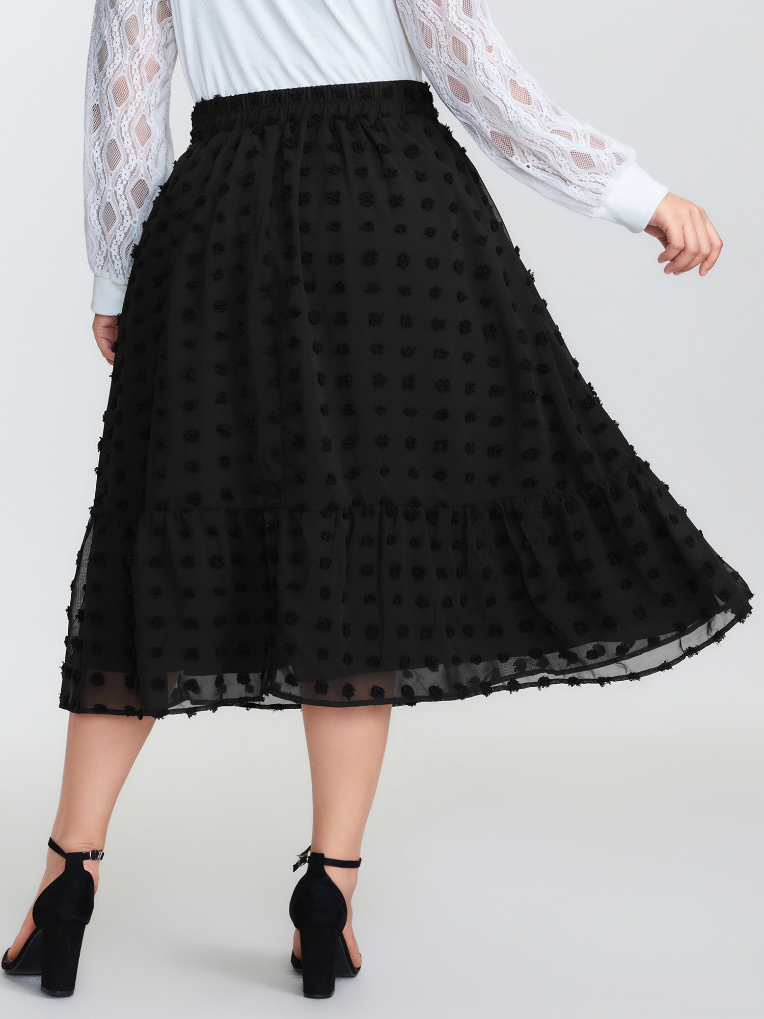 Chiffon Textured Stretchy Waist Maxi Skirt