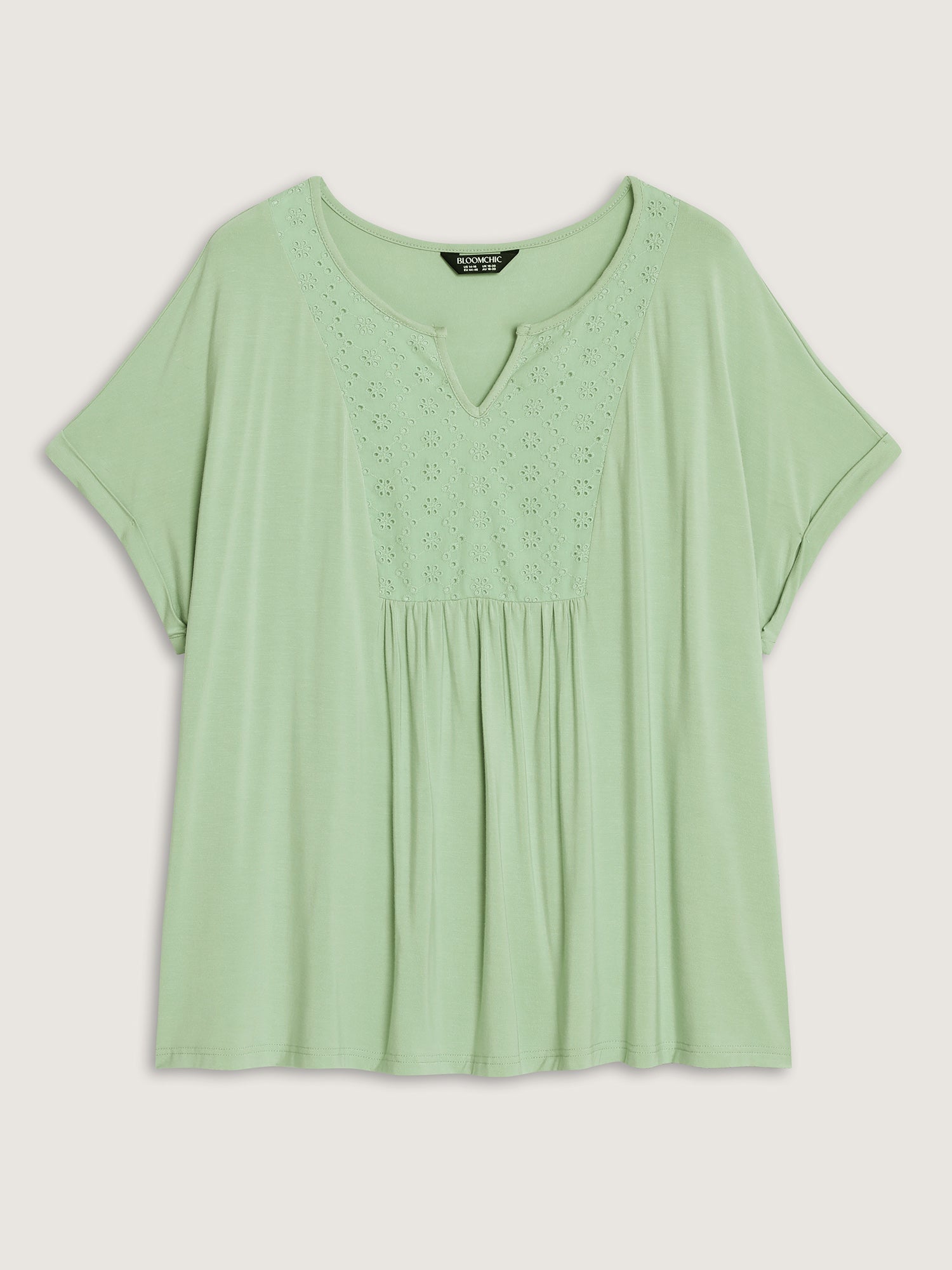 Textured Cut Out V-Neck T-Shirt