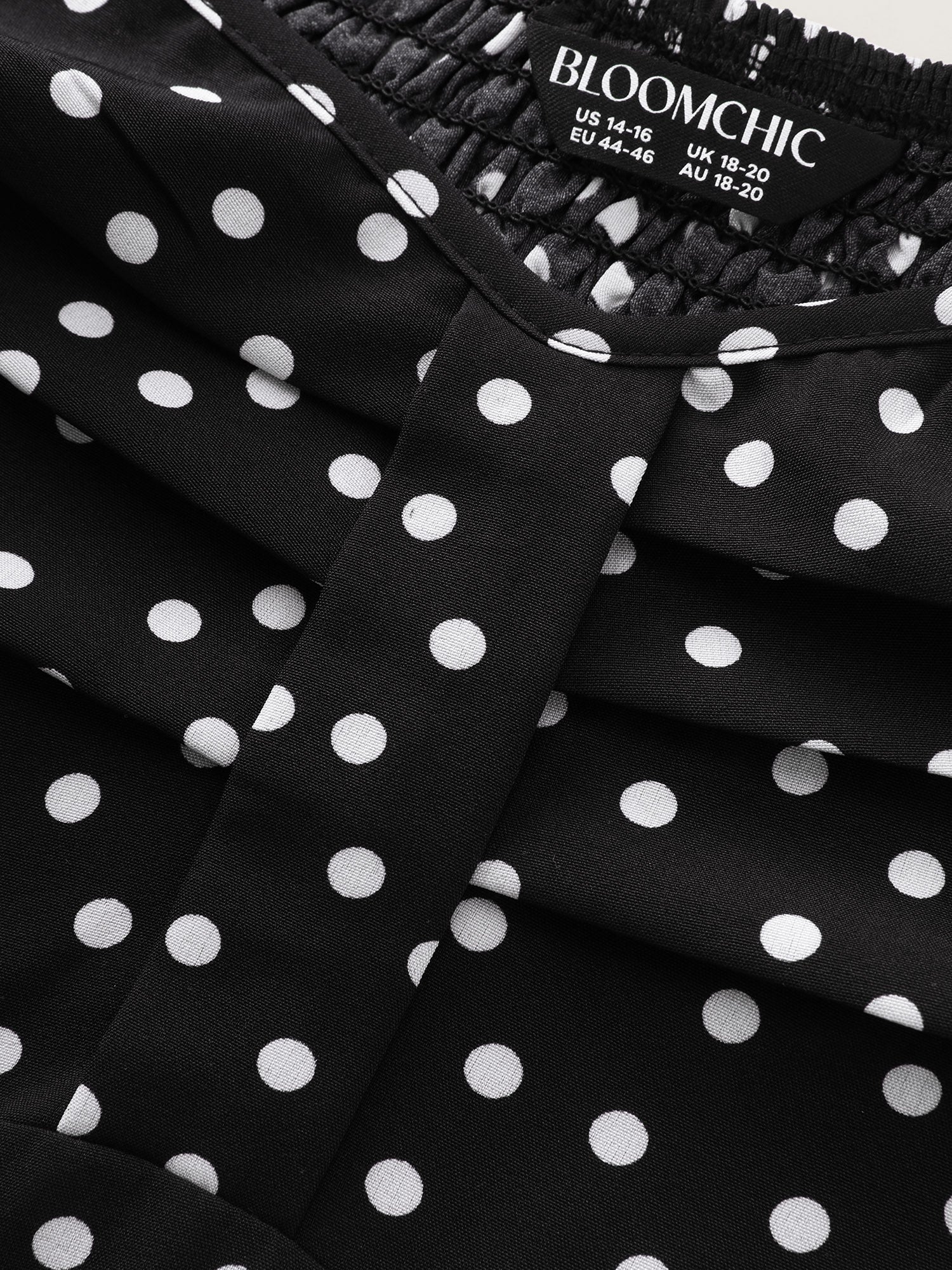 Polka Dot Print Gathered Bodice Tank Top