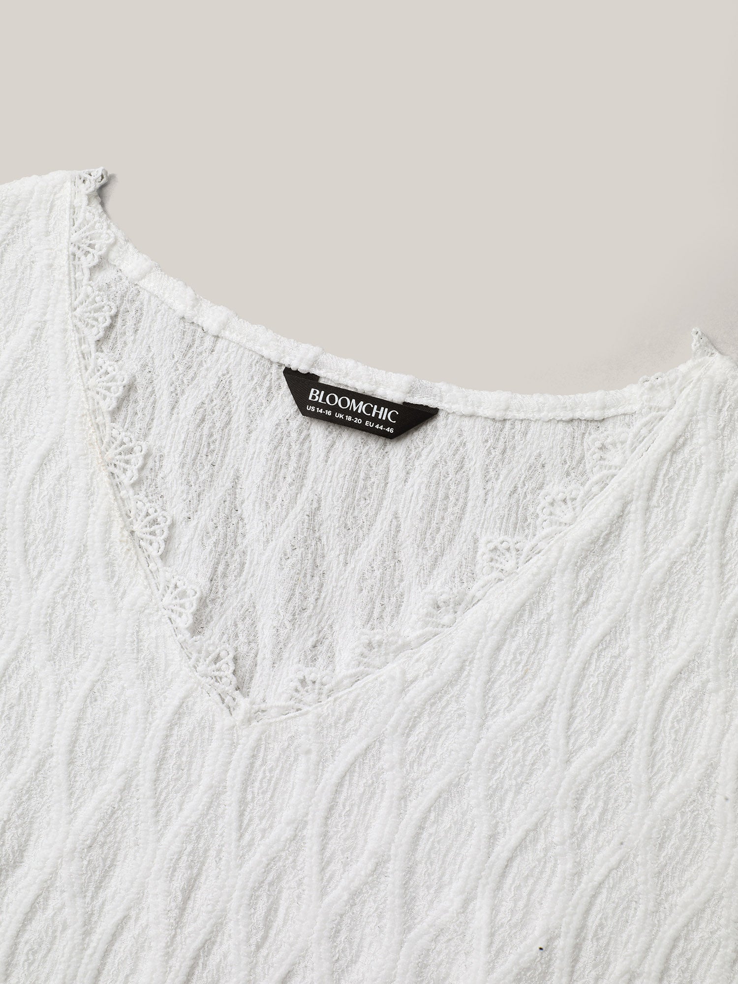 Textured Flutter Sleeve V-Neck Top