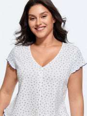 Supersoft Floral Print V-Neck Pajama Set