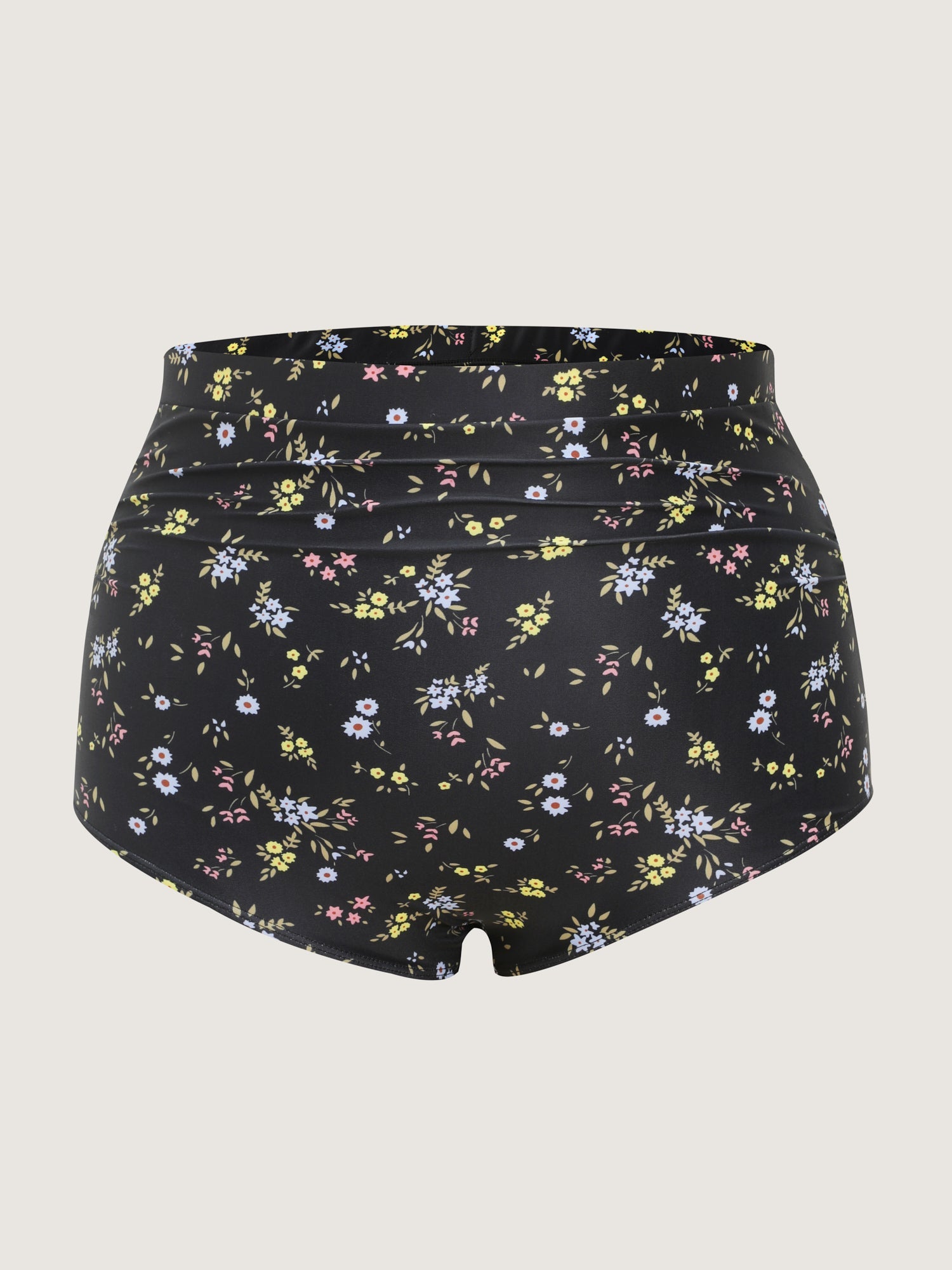 Floral Print High Waisted Swim Bottoms