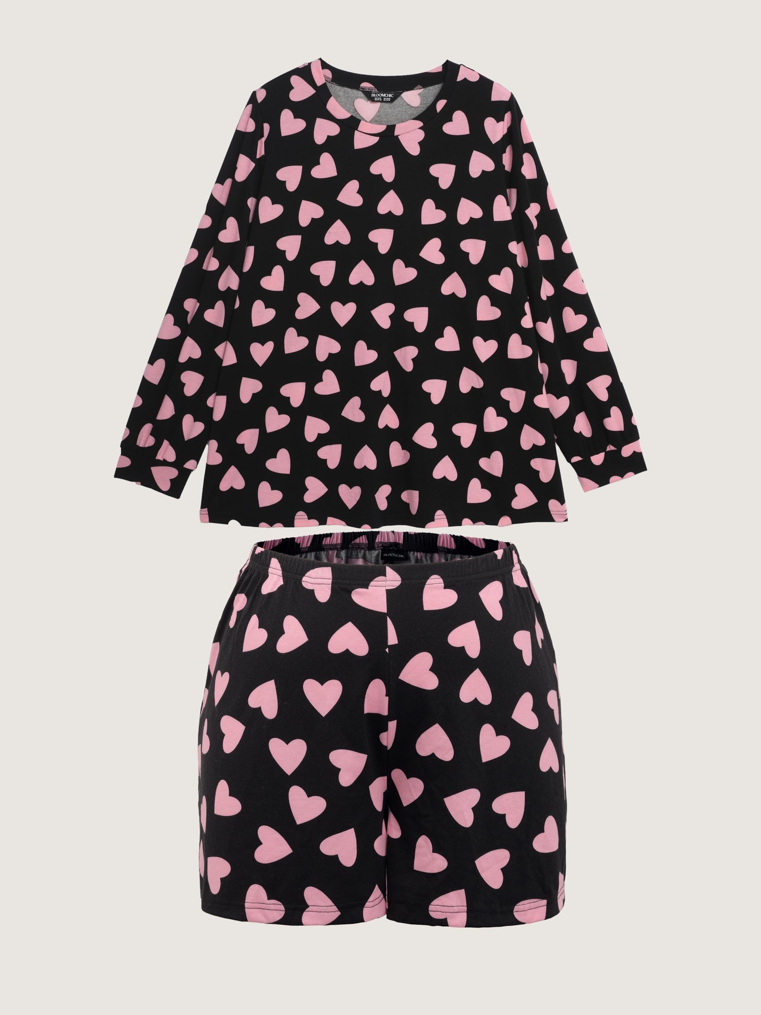 Sweet Hearts Stretchy Waist Knit Loungewear Set