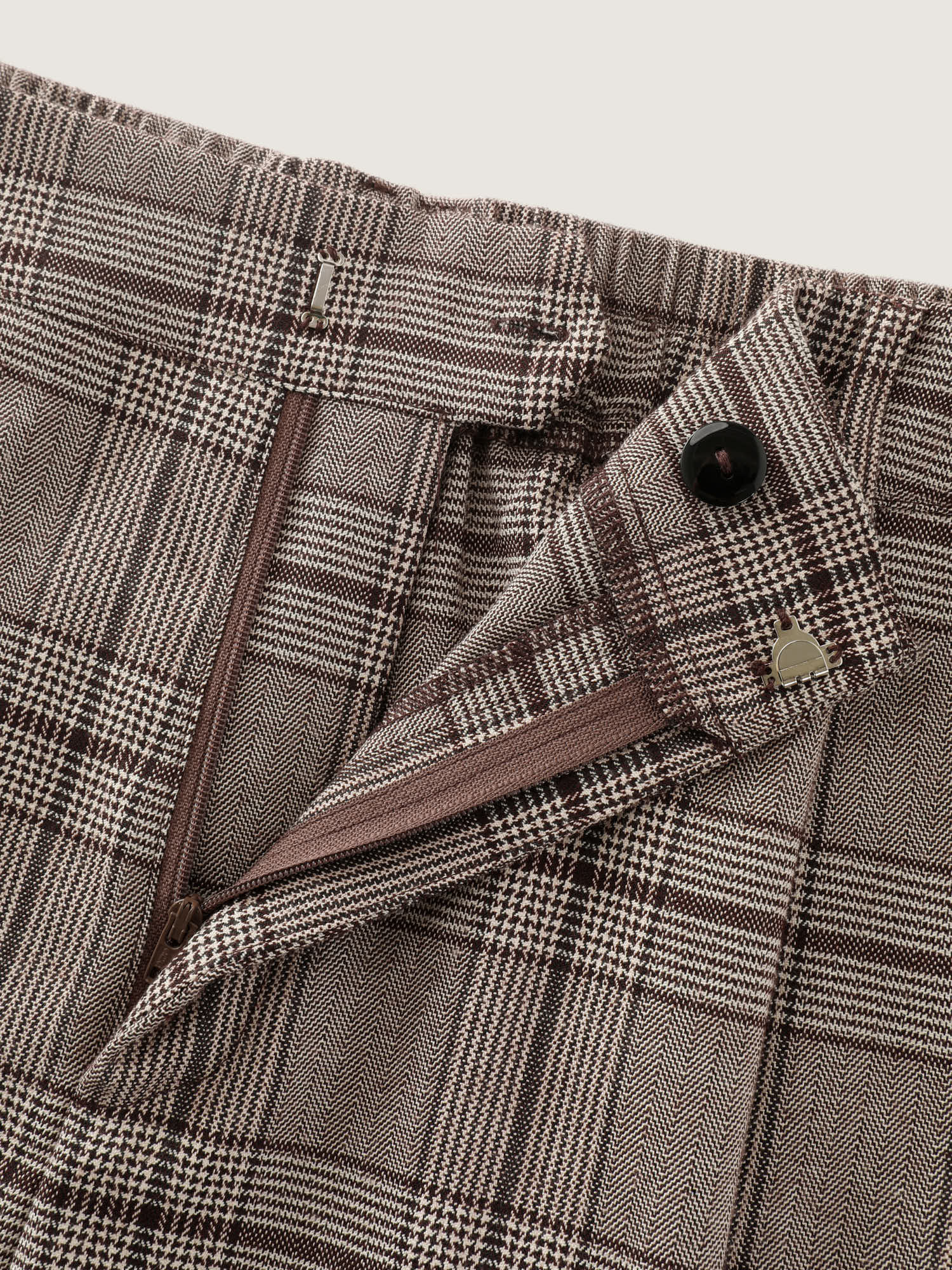 Plaid Print Wide-Leg Pants