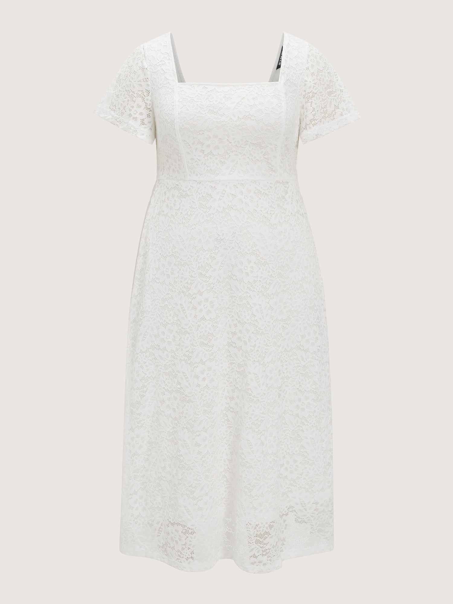 Floral Lace Textured Cut-Out Back Midi Dress